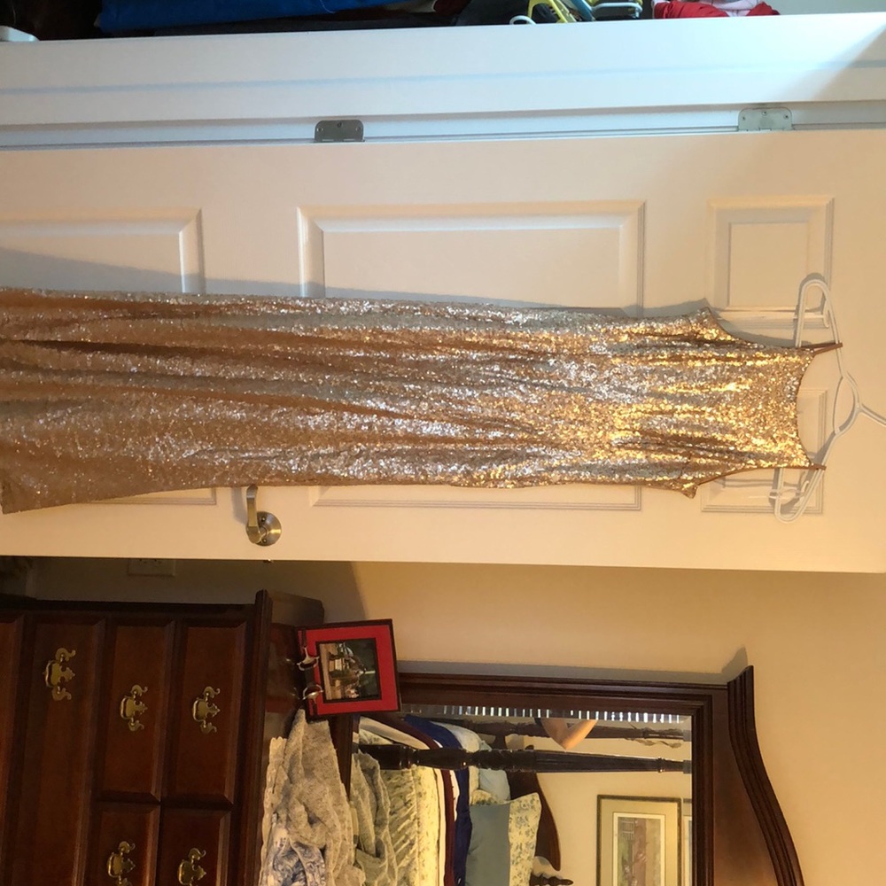 Champagne colored sequin dress